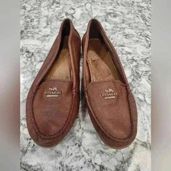 VINTAGE COACH BROWN PENNY LOAFERS FLATS SHOES PREPPY "OPAL" SZ 7 B - Picture 1 of 7